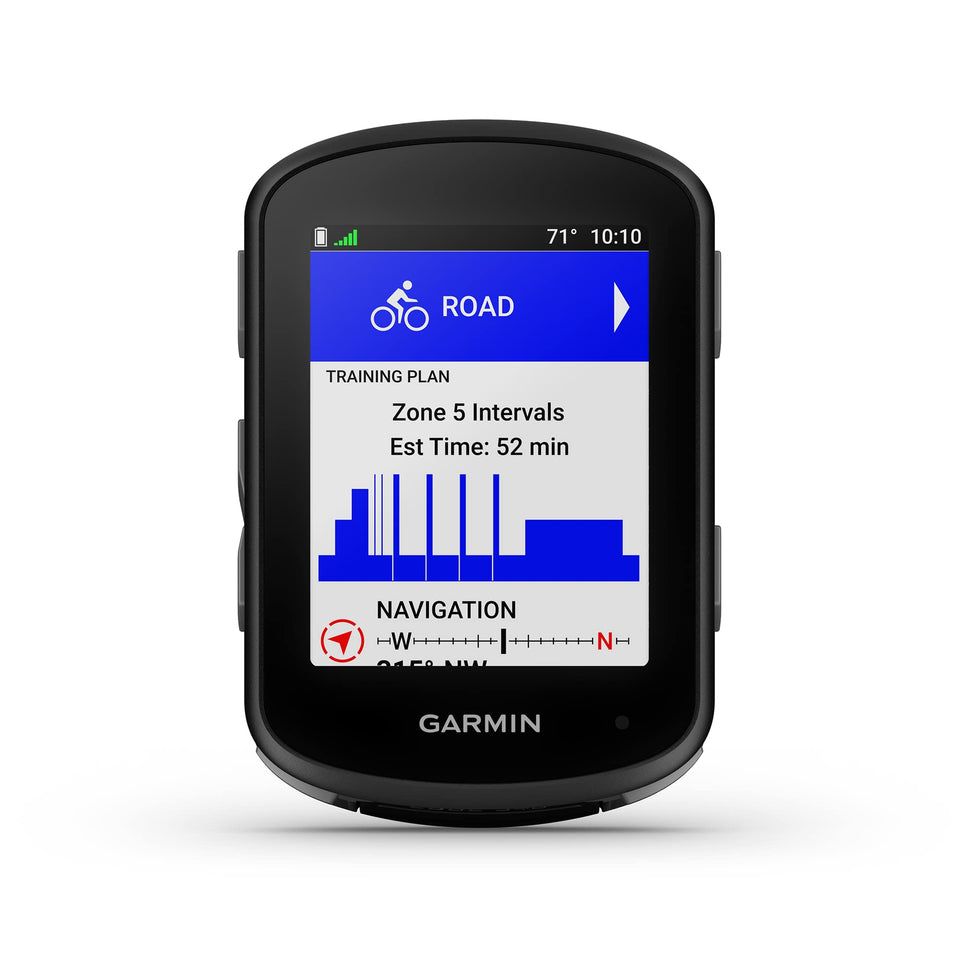 Garmin Edge 540 front display shows detailed ride data for confident navigation.
