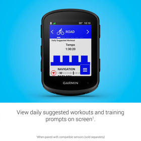 Garmin Edge 840 daily workout prompts support training decisions.