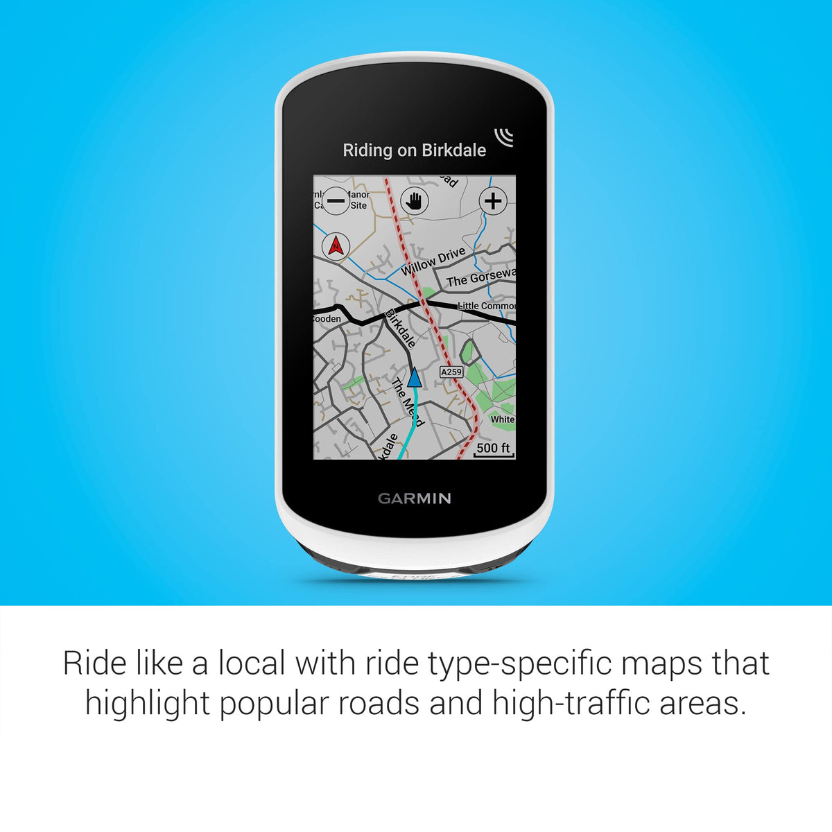 Garmin Edge Power Mount keeps the device charged during the ride.