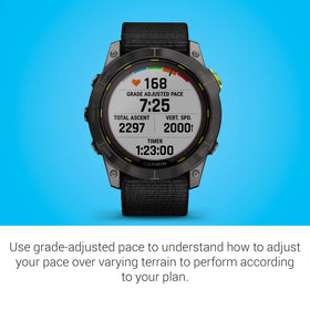 Garmin Enduro 2 touchscreen interface with physical buttons