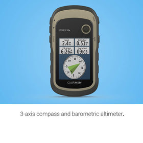 Garmin eTrex 32x includes 3-axis compass and barometric altimeter.