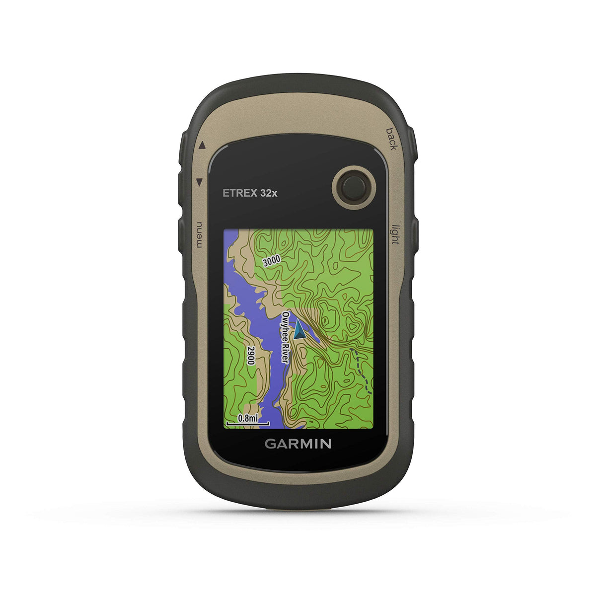 Garmin eTrex 32x display in bright sun, preserving readability.