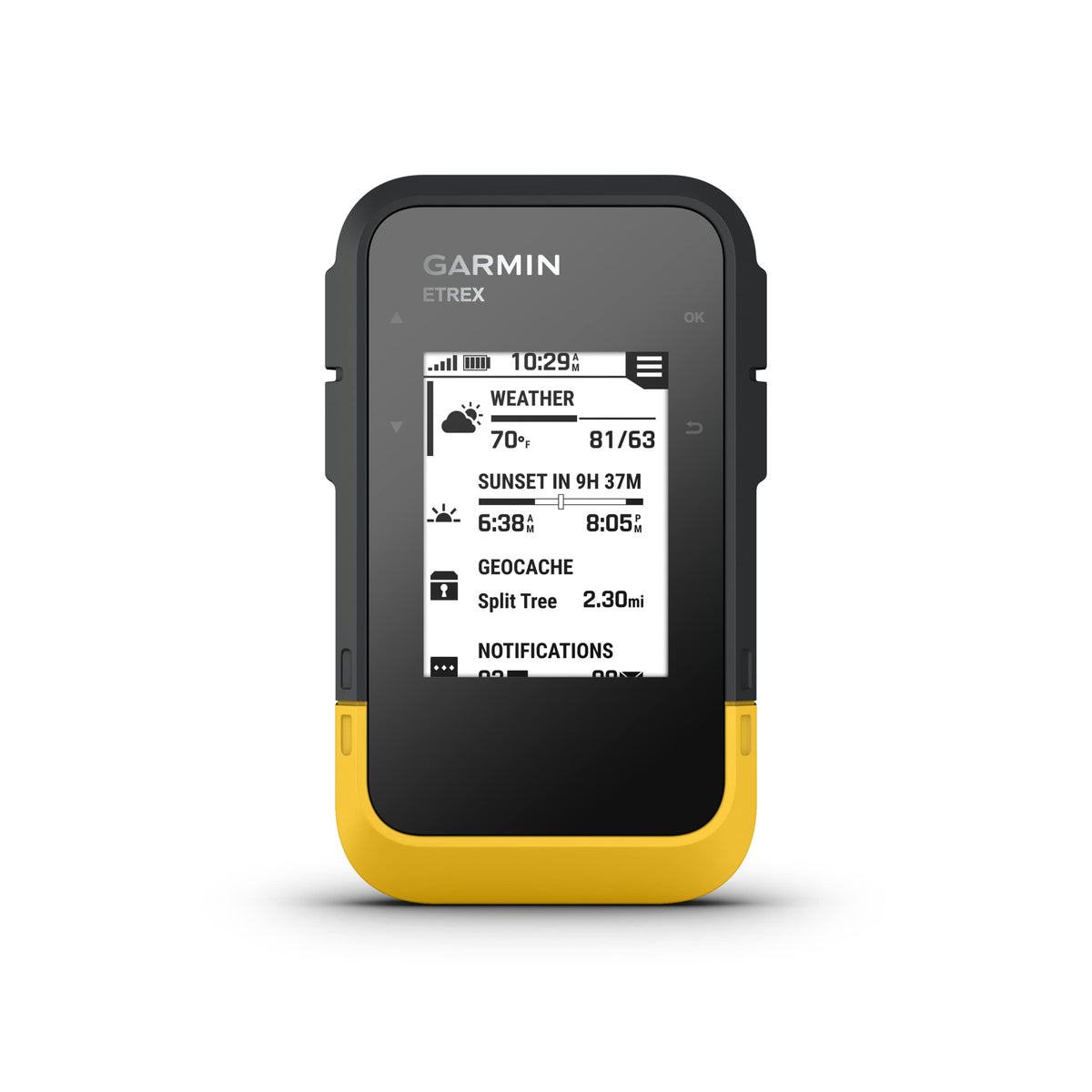 Garmin eTrex SE pairs with Explore app for updates and mapping functionality.
