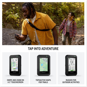 Garmin eTrex Touch shows road and trail maps for route planning