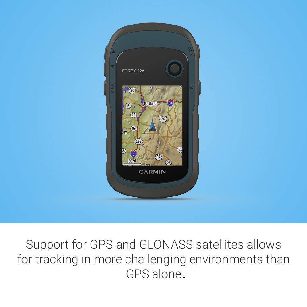 Garmin eTrex 22x up to 25 hours battery life with two AA batteries.