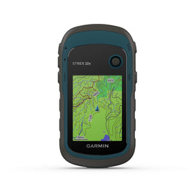 Garmin eTrex 22x display on rugged handheld with bright sun visibility.
