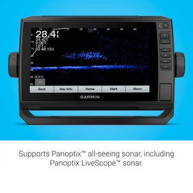 Garmin Force trolling motor integration allows on-screen motor control and waypoint routing.