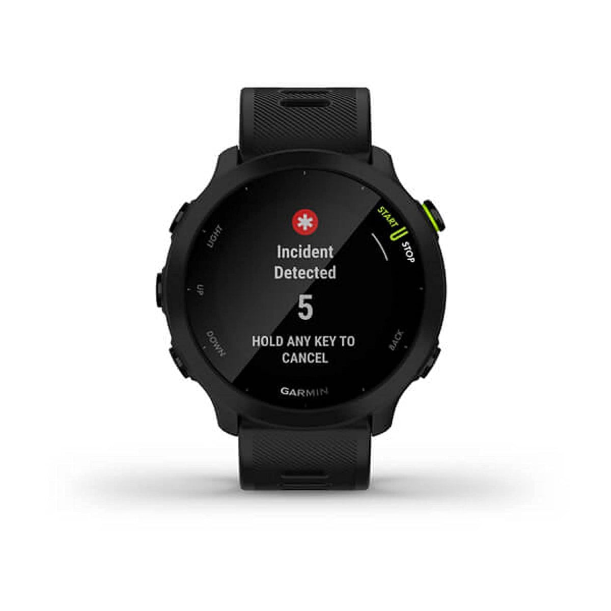 Garmin Forerunner 55 activity icons illustrate versatile workout tracking options