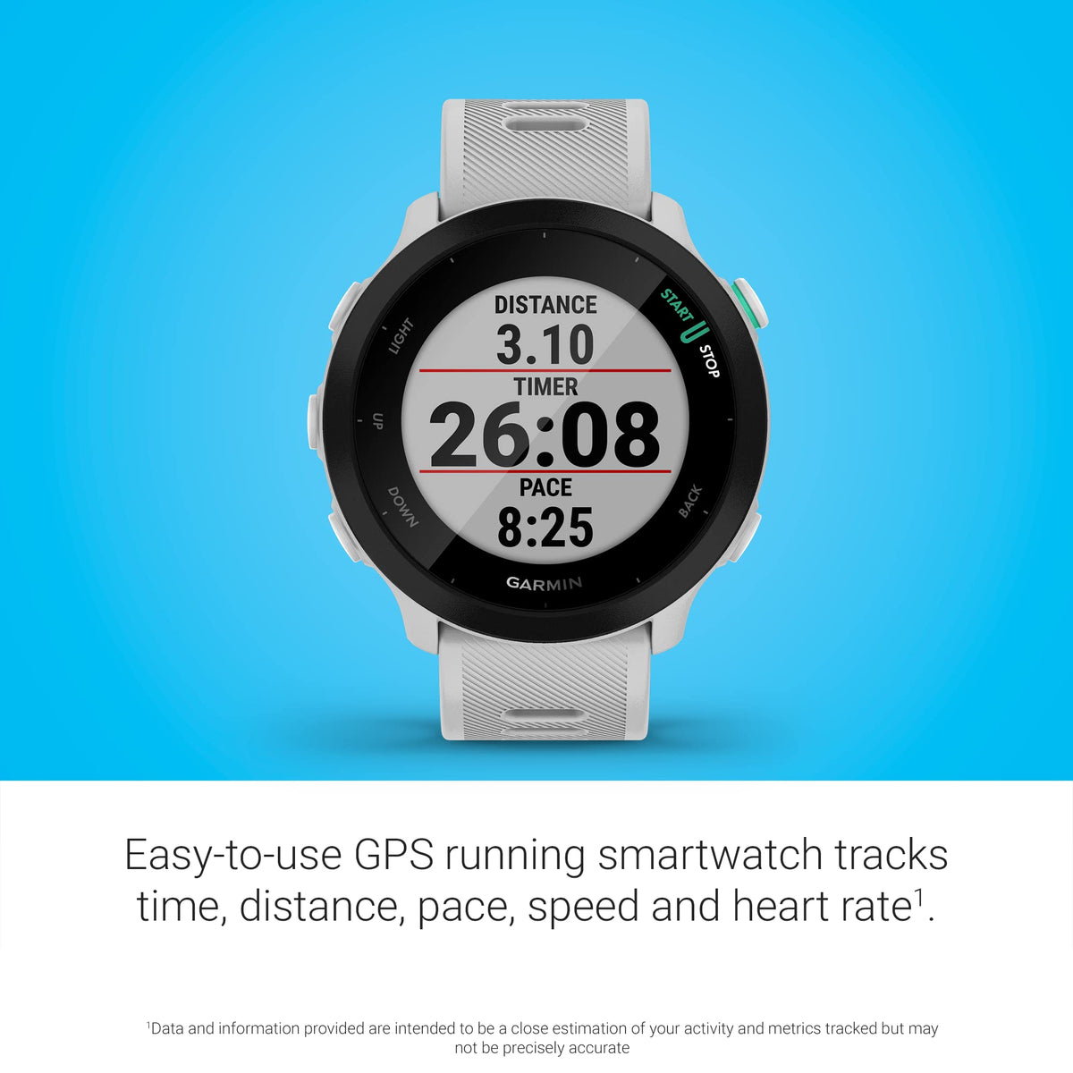Garmin Forerunner 55 battery life up to weeks in smartwatch mode.