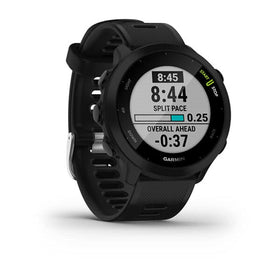 Garmin Forerunner 55 display closeup emphasizes easy-to-read metrics during runs