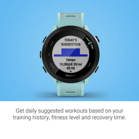 Garmin Forerunner 55 PacePro guides pace on courses.