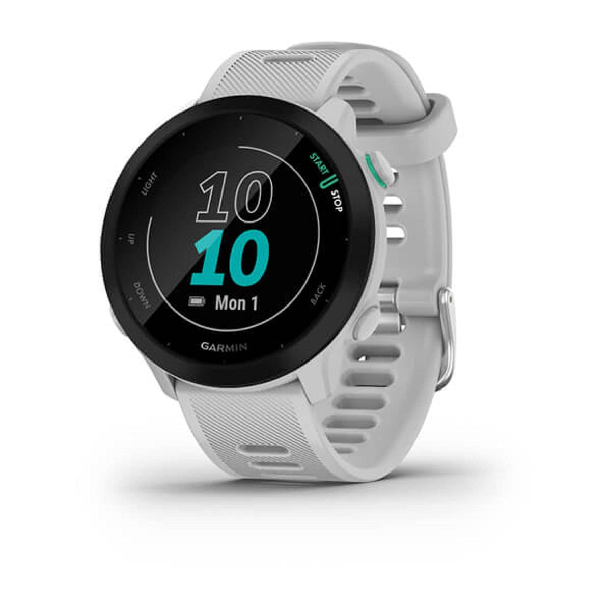 Garmin Forerunner 55 wrist heart rate monitoring for workouts and daily activity.