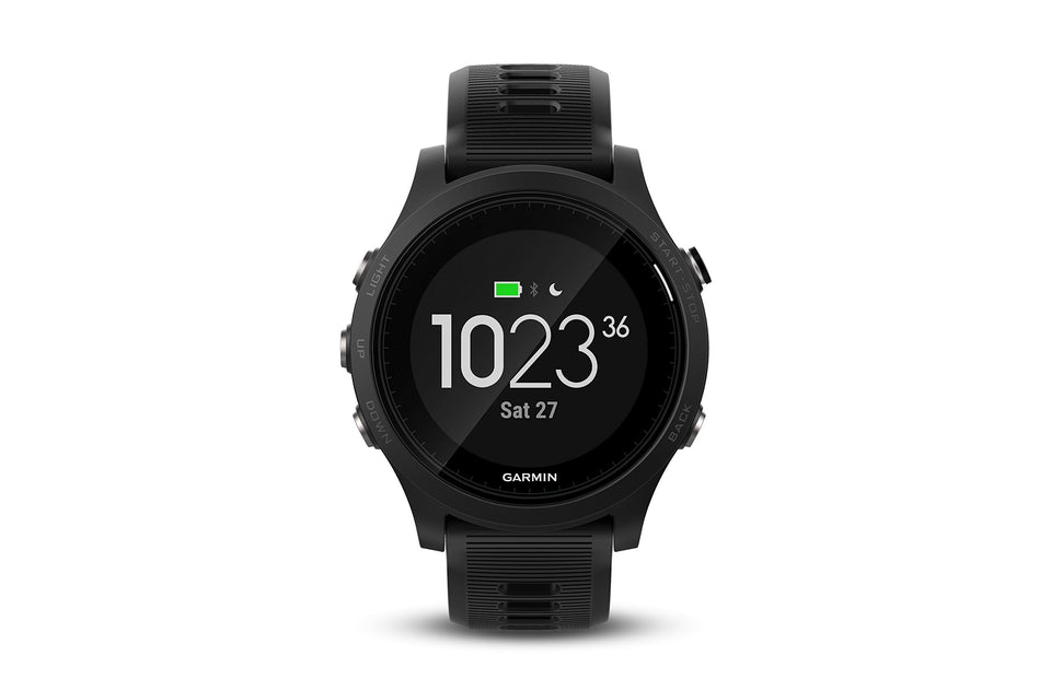 Garmin Forerunner 935 watch face displaying run metrics for quick training decisions.