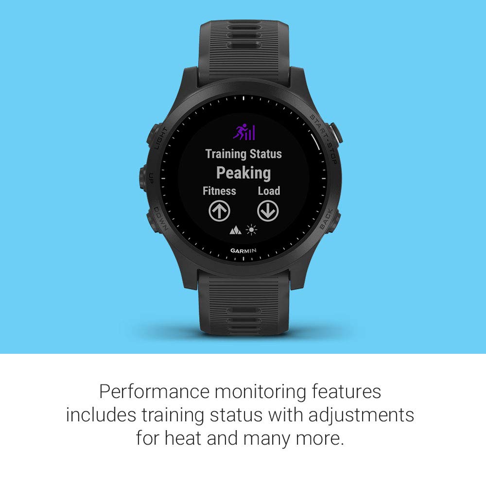 Garmin Forerunner 945 battery life display highlights long life for long sessions.