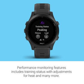 Garmin Forerunner 945 battery life display highlights long life for long sessions.