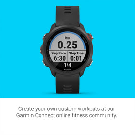 Garmin Forerunner 245 Music offers adaptive Garmin Coach plans for workouts.