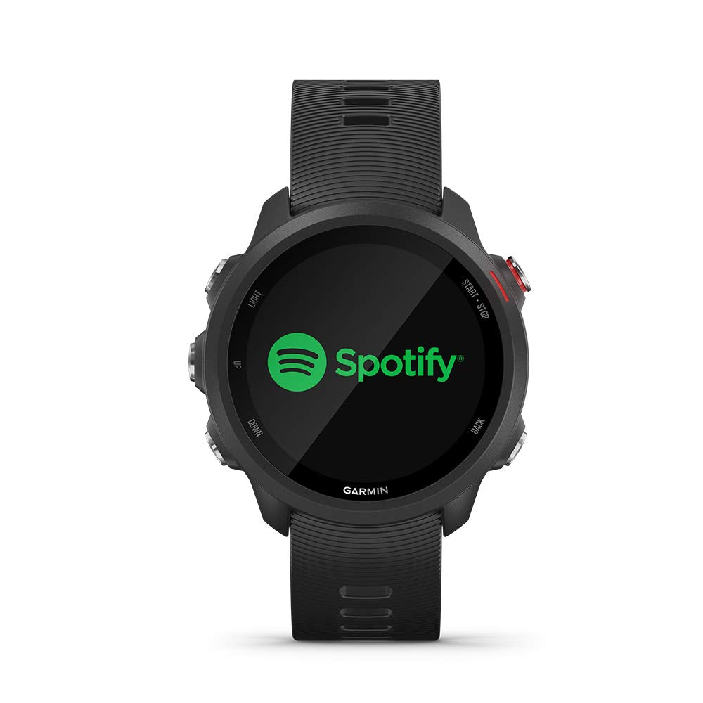 Garmin Forerunner 245 Music enables Spotify sync for offline listening on the watch.