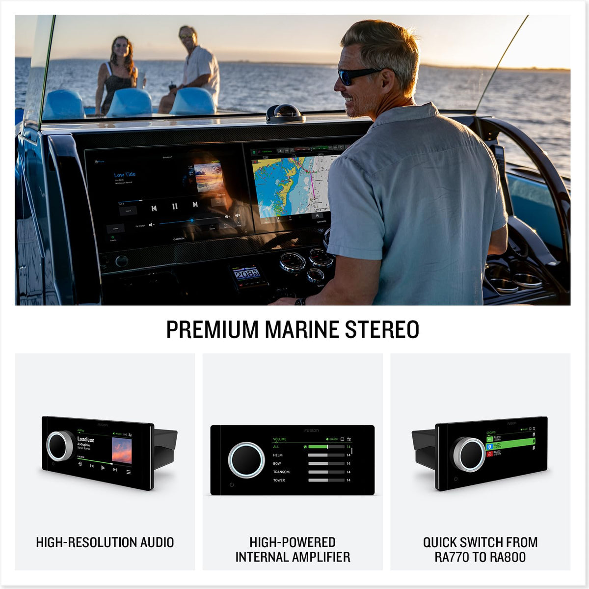 RA800 4.3-inch LCD display delivers sharp visuals even in bright daylight