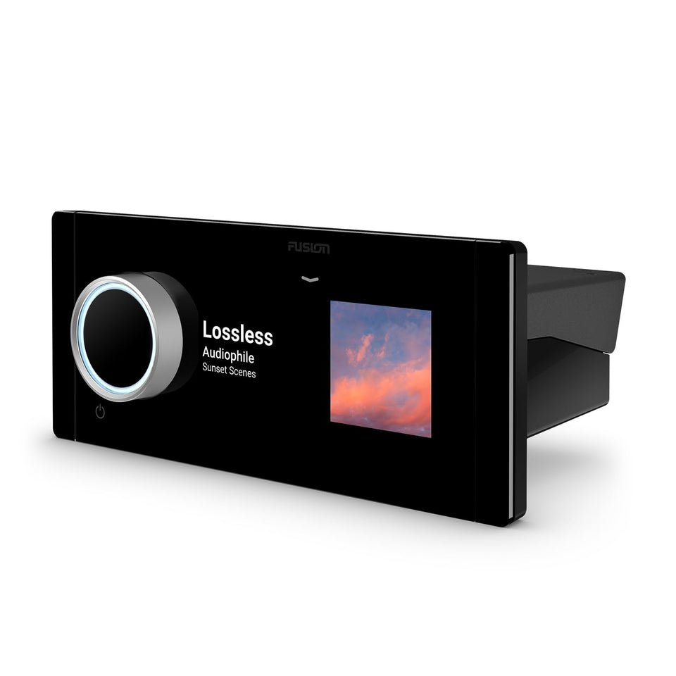 Garmin Fusion Apollo RA800 glass-face front panel enhances helm aesthetics
