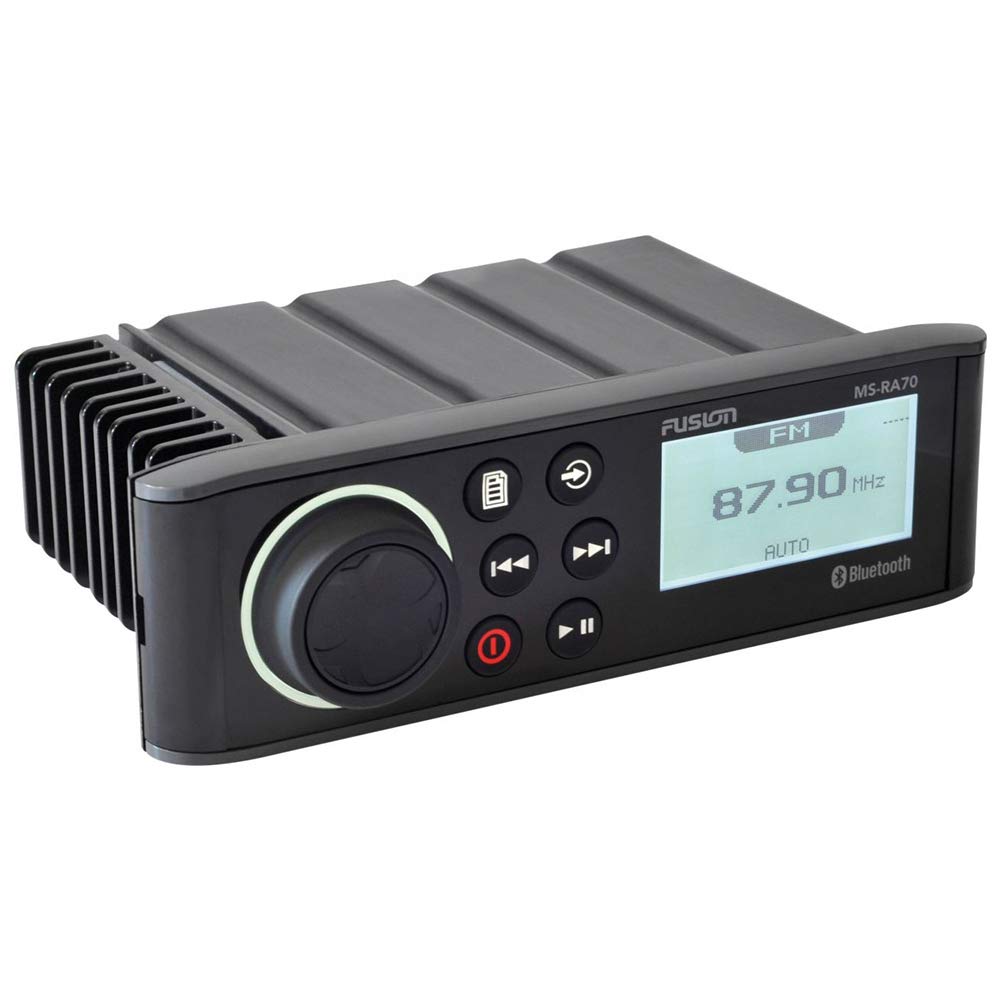Garmin Fusion MS-RA70 installed in a DIN slot for retrofits with simple dash integration.