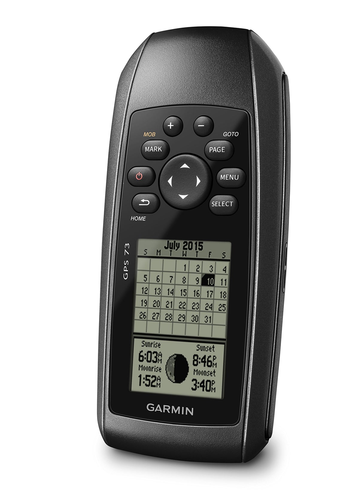 Garmin GPS 73 floating handheld on water surface for quick recovery.