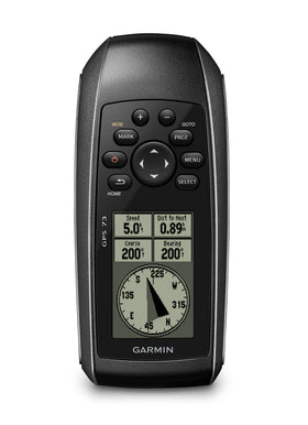 Garmin GPS 73 SailAssist screen displaying virtual starting line and pace history.