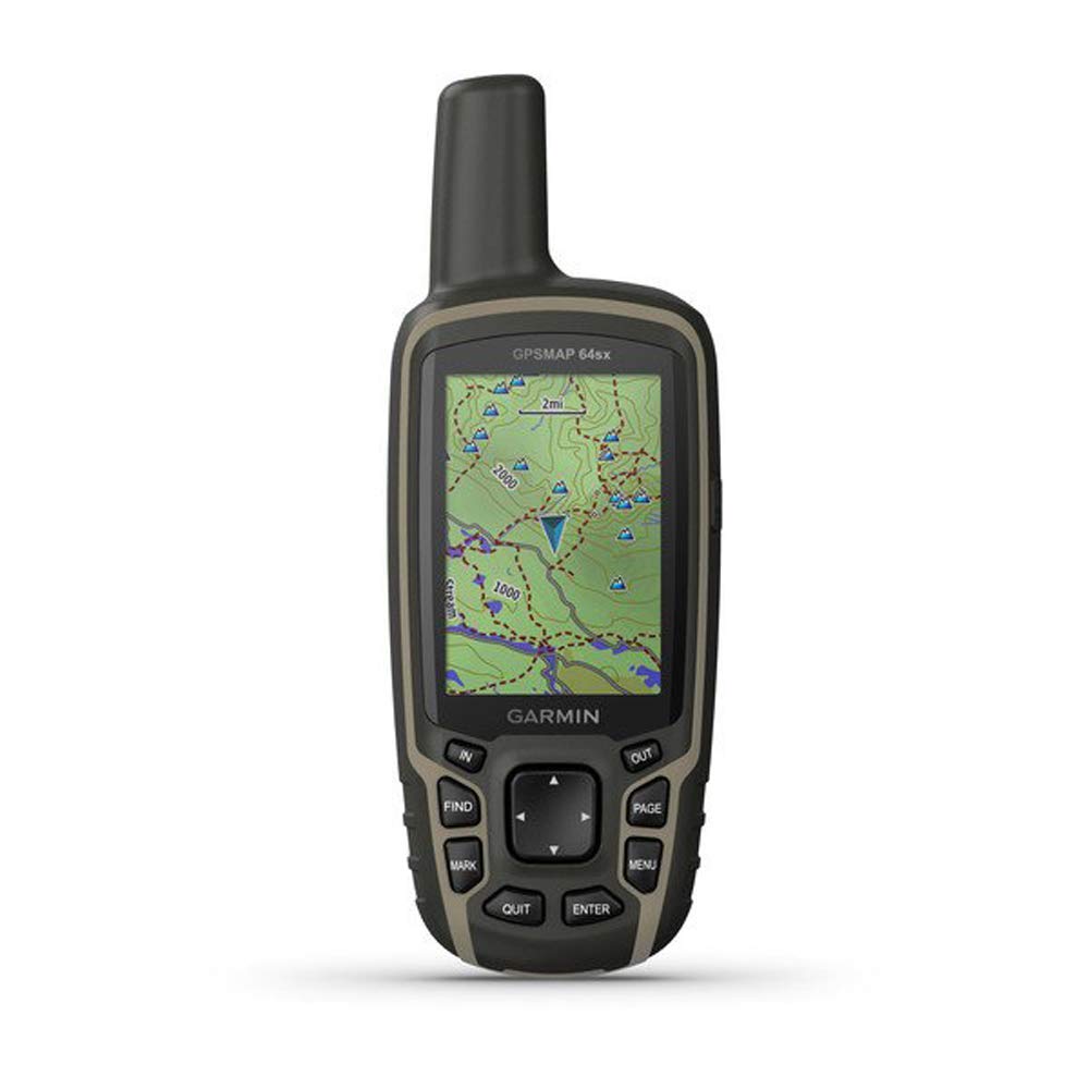Garmin GPSMAP 64sx handheld front view for hiking with reliable navigation and TopoActive maps