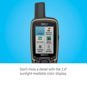 Garmin GPSMAP 65 Bluetooth and ANT+ connectivity for data syncing