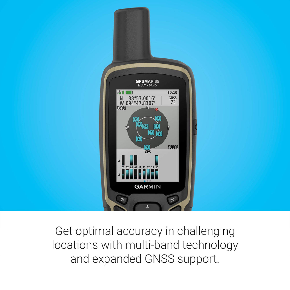 Garmin GPSMAP 65 expanded satellite support for challenging terrain