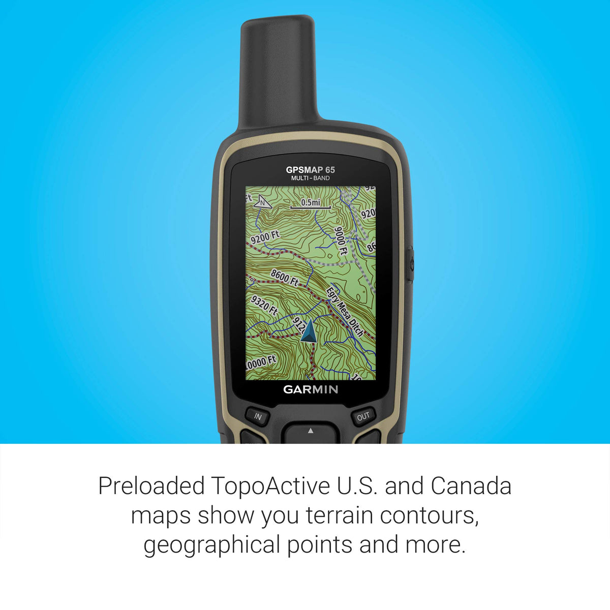 Garmin GPSMAP 65 routable TopoActive mapping for guided navigation