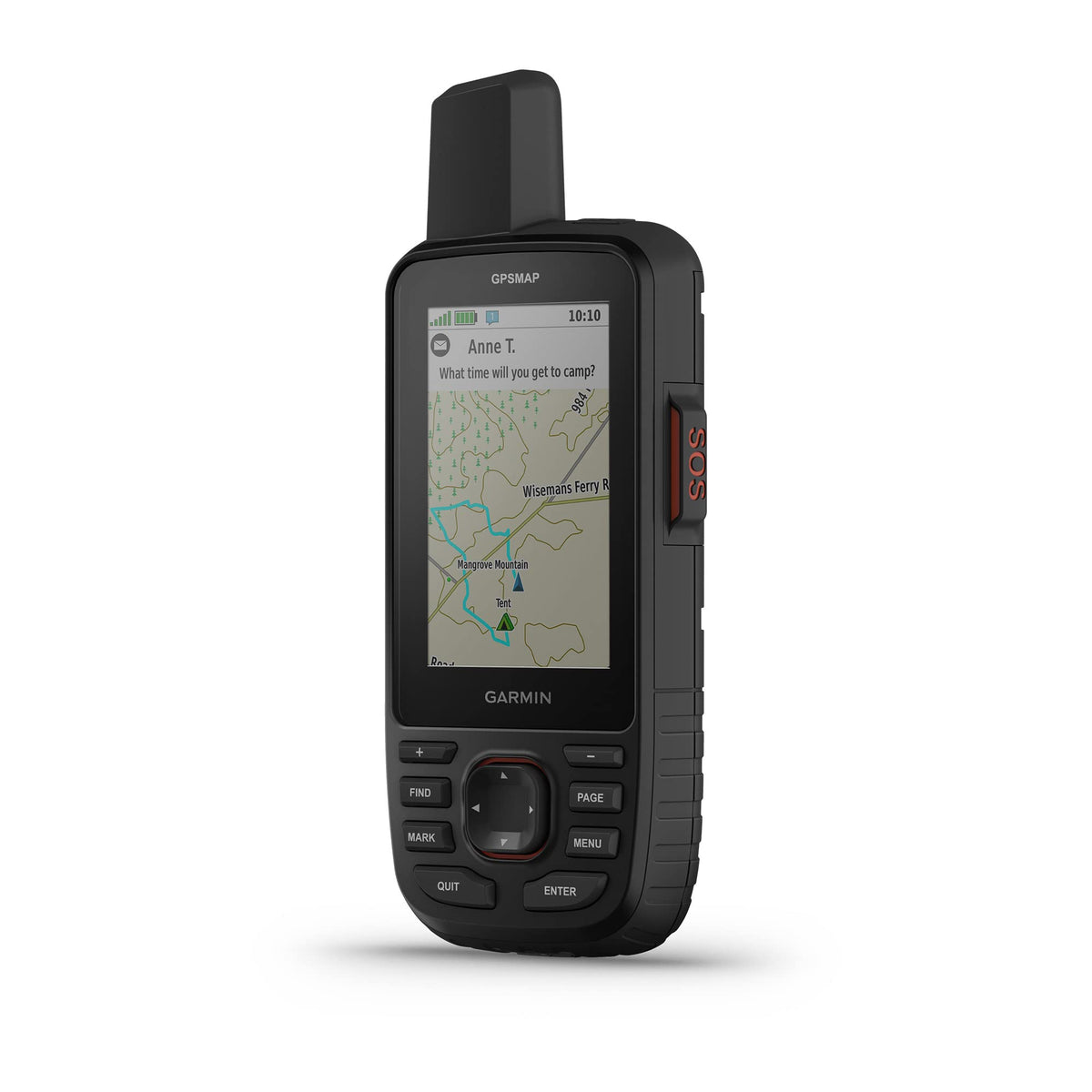 Garmin GPSMAP 67i rugged handheld displaying an outdoor map for navigation.