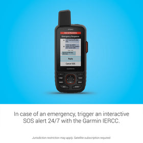 Garmin GPSMAP 67i with TopoActive maps for planning routes.