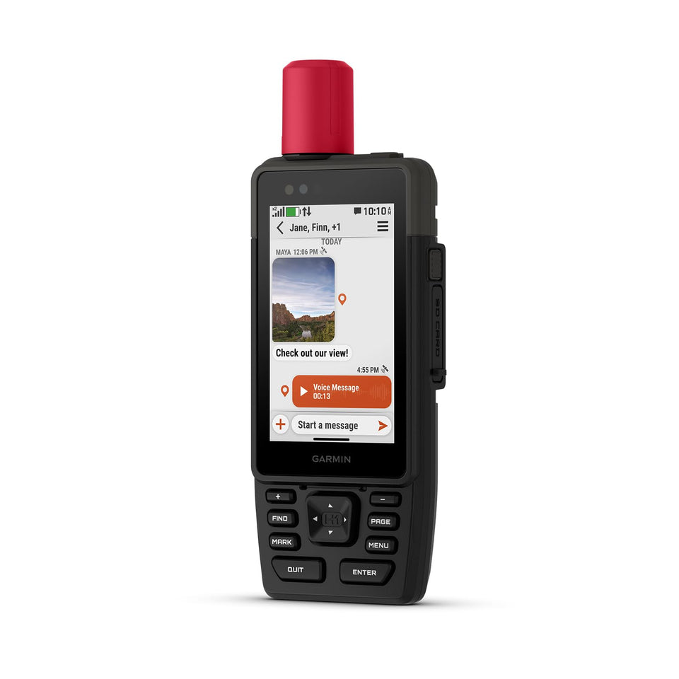 Garmin GPSMAP H1i Plus front view showcases rugged handheld design for remote navigation.
