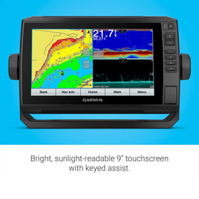 Garmin GT56UHD-TM transducer delivering CHIRP traditional sonar and high-definition scans.