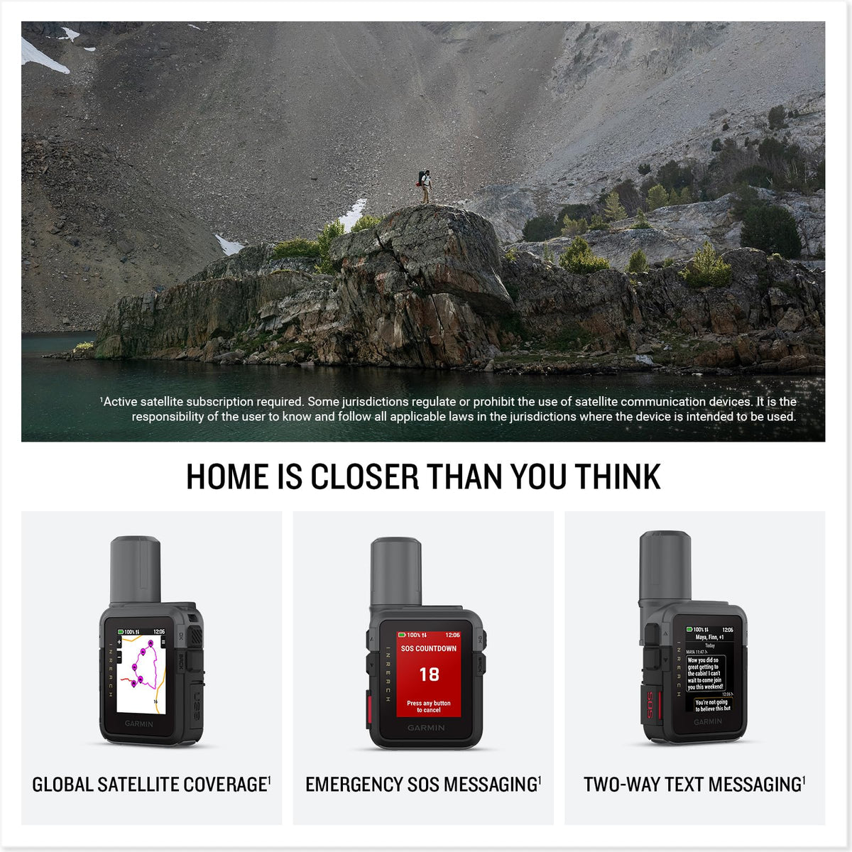 Garmin inReach Mini 3 color touchscreen enables quick navigation on the trail.