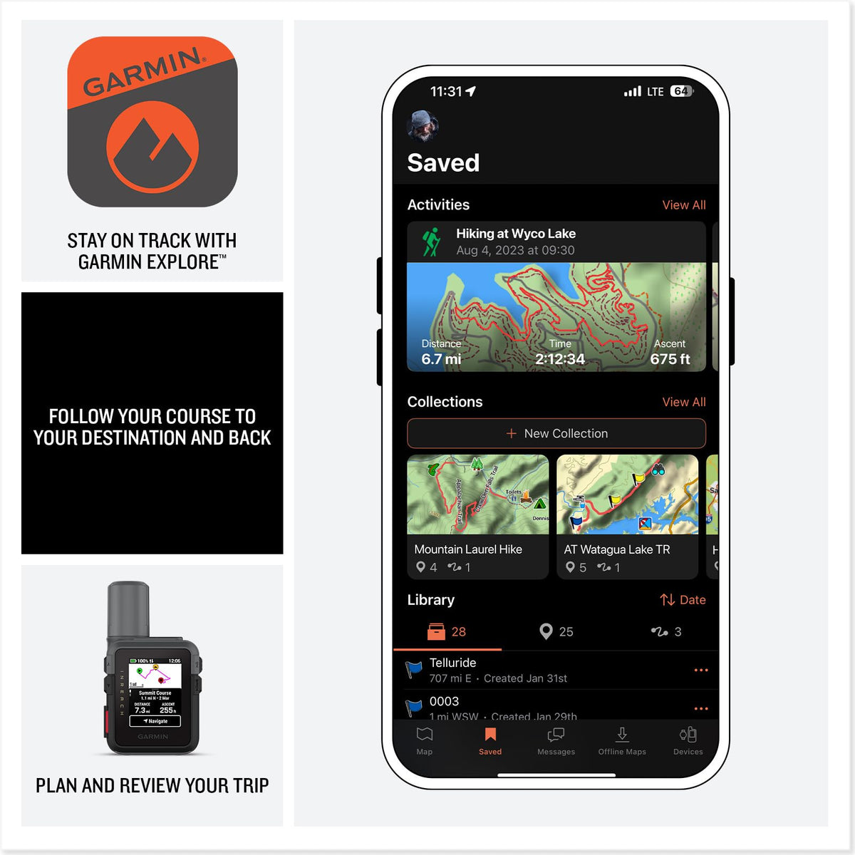 LiveTrack sharing helps friends follow your journey in real time.