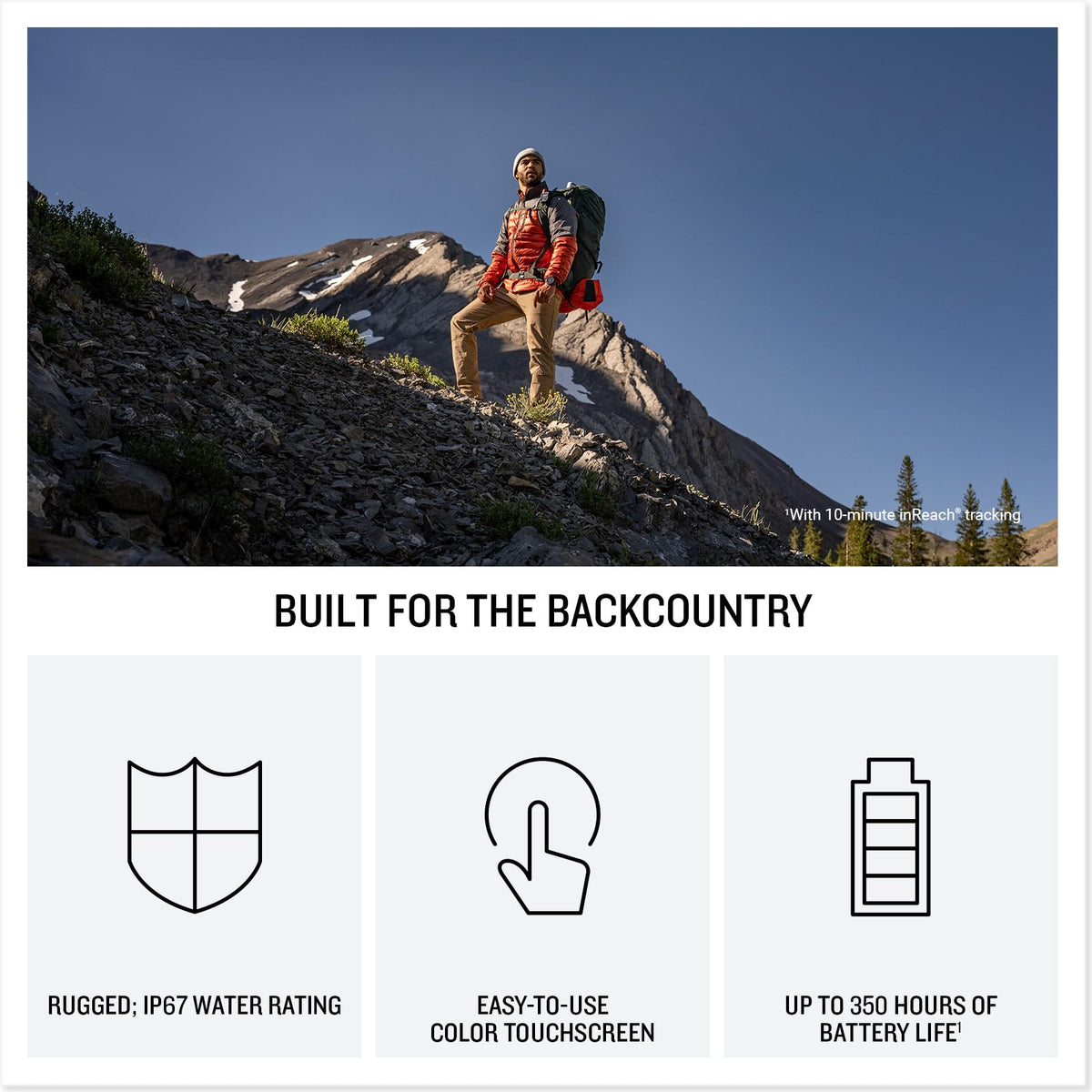 Garmin inReach Mini 3 Plus rugged body withstands impact and harsh weather.