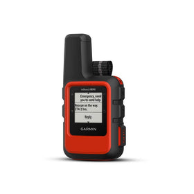 Garmin inReach Mini orange side profile; rugged palm-sized device for outdoor adventures.