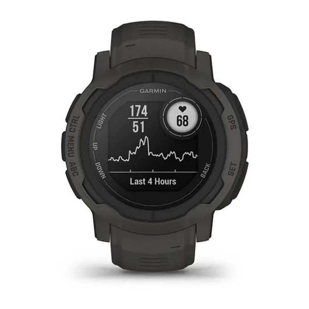 Garmin Instinct 2 smartwatch with smart notifications on vivid display for quick updates.