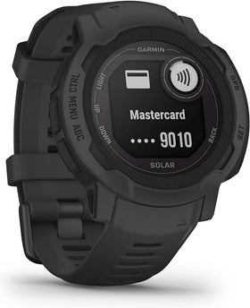 Garmin Instinct 2 Solar map view — multi-GNSS navigation on tough terrain.