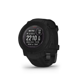 Garmin Instinct 2 Solar Tactical Edition front view showing rugged design and solar charging for longer outings