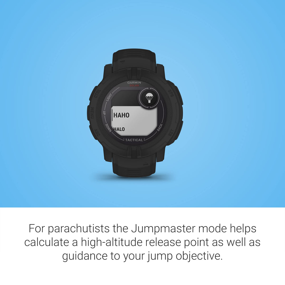 Garmin Instinct 2 Solar Tactical Edition in-use image shows wearable state during outdoor activity