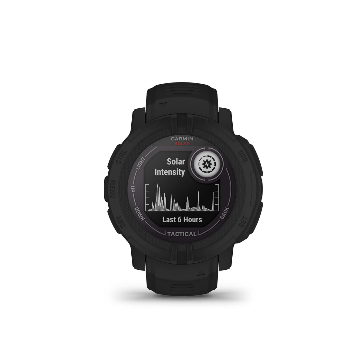Garmin Instinct 2 Solar Tactical Edition side view highlights durable build for harsh environments