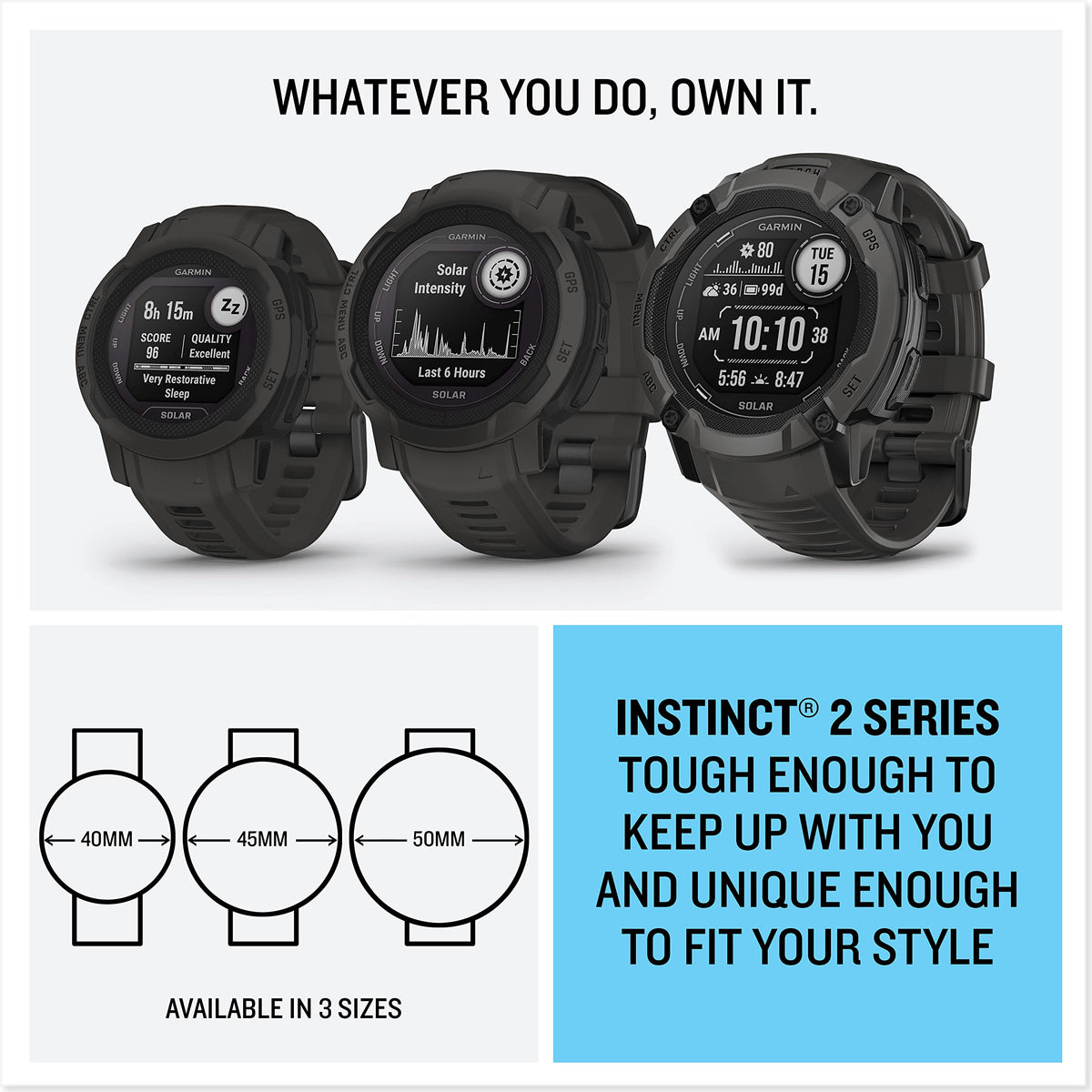 Garmin Instinct 2 Solar TracBack routing — retrace your path with confidence.