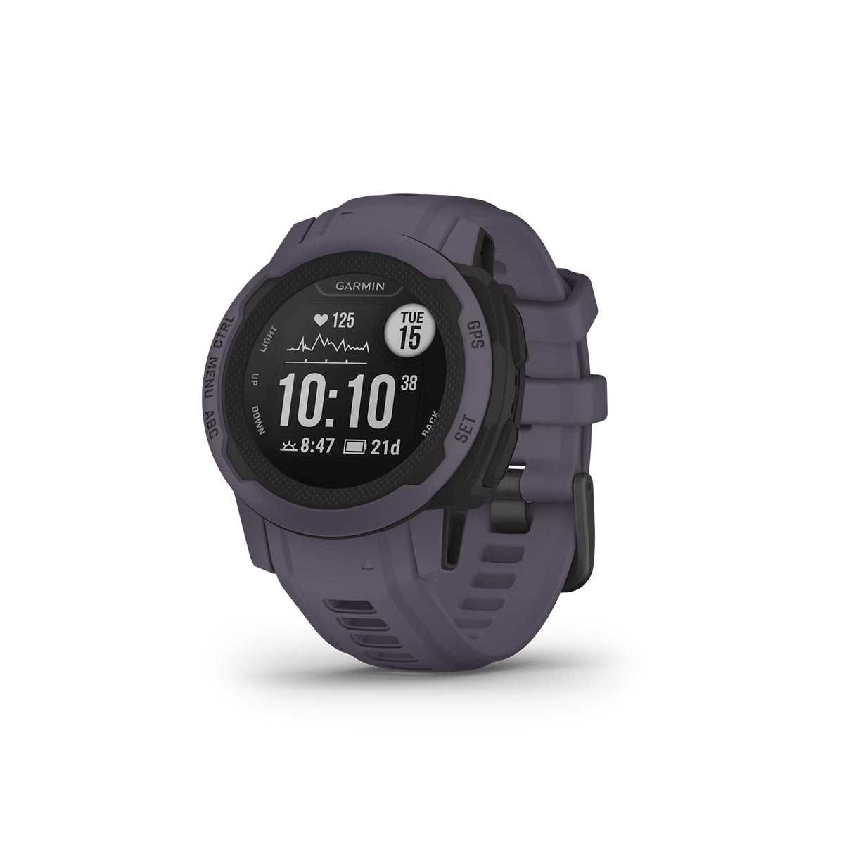 Garmin Instinct 2S front view showing rugged outdoor design for bold adventures