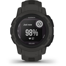 Garmin Instinct 2S Solar display in bright outdoor light for easy readability.
