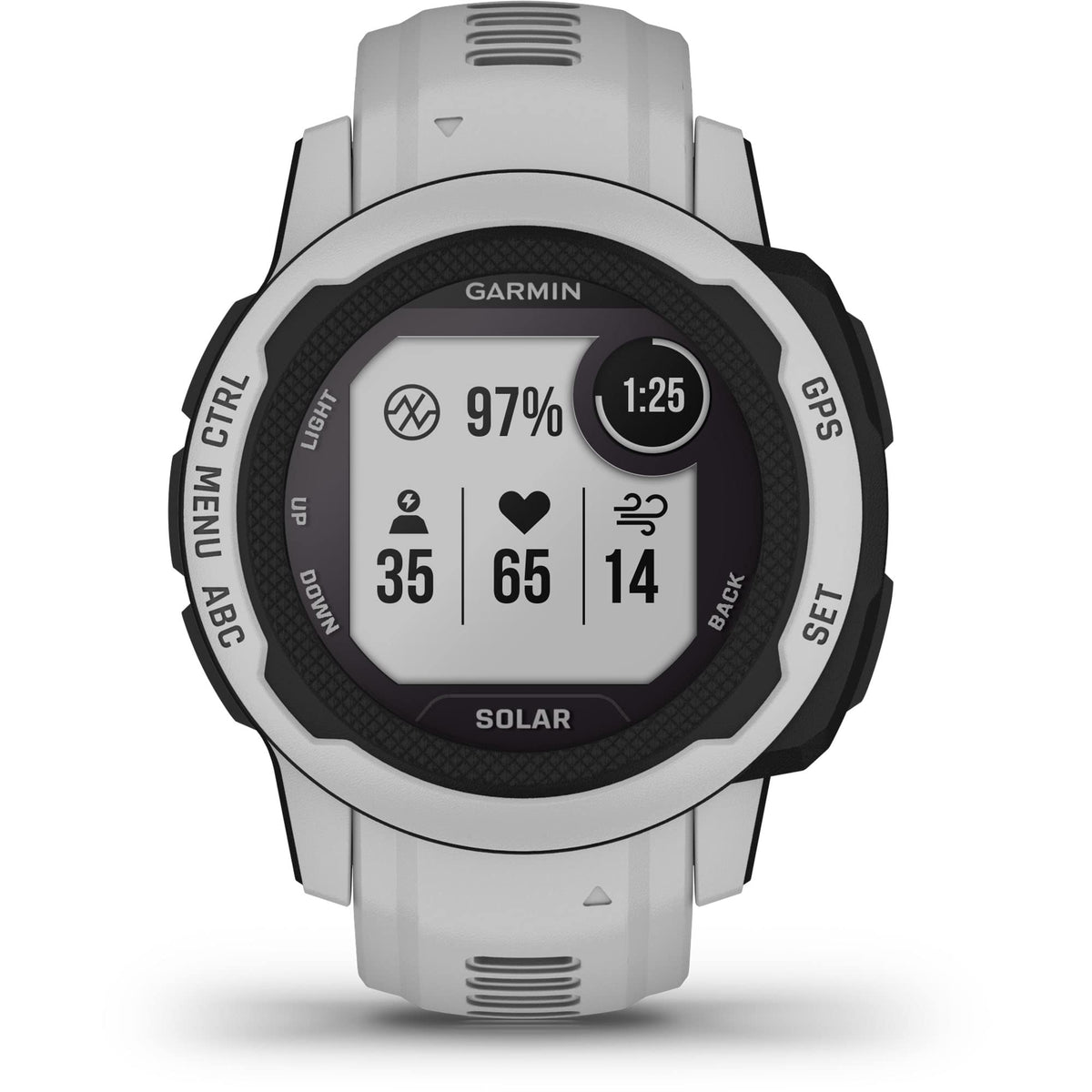 Garmin Instinct 2S Solar on the wrist shows solar charging for longer use