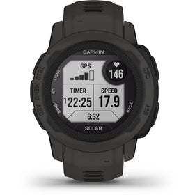 Garmin Instinct 2S Solar wrist strap ready for swimming and running.