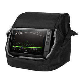 Garmin LVS34-IF transducer on swivel pole enables flexible scanning