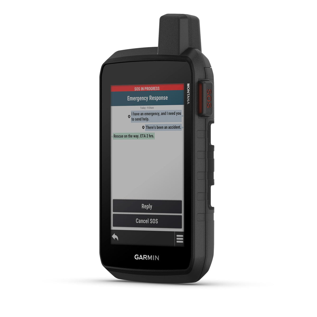 Garmin Montana 710i inReach two-way texting for off-grid communication.